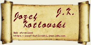 Jožef Kotlovski vizit kartica